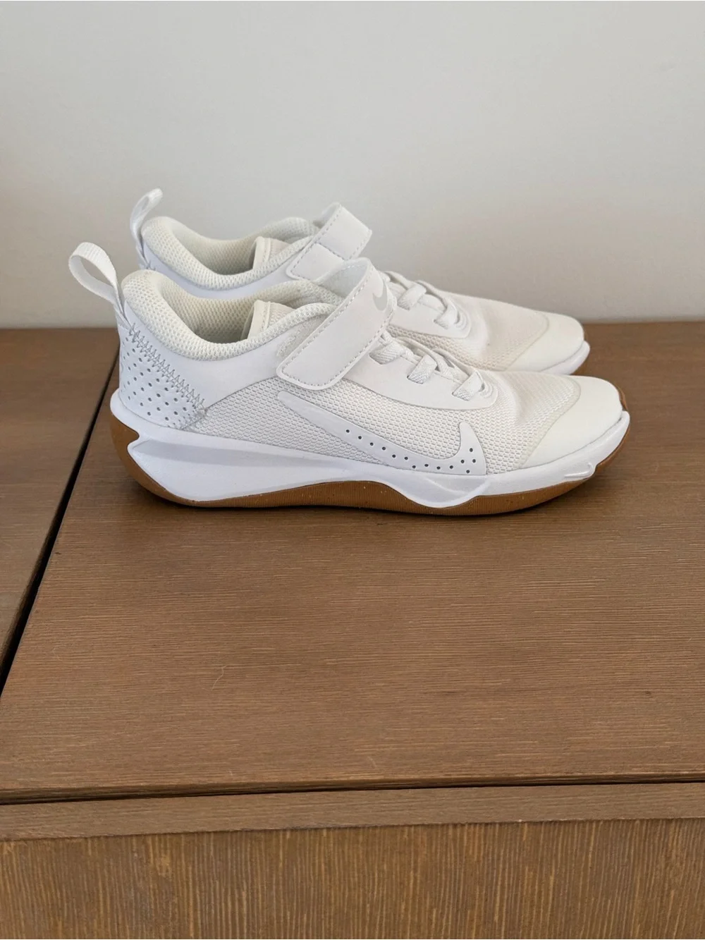 Nike Kids White and Gum-Lite Athletic Sneakers